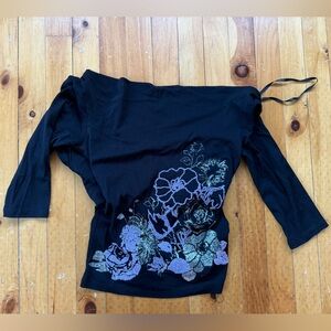 XOXO Black with Purple and Silver Embellished Shirt